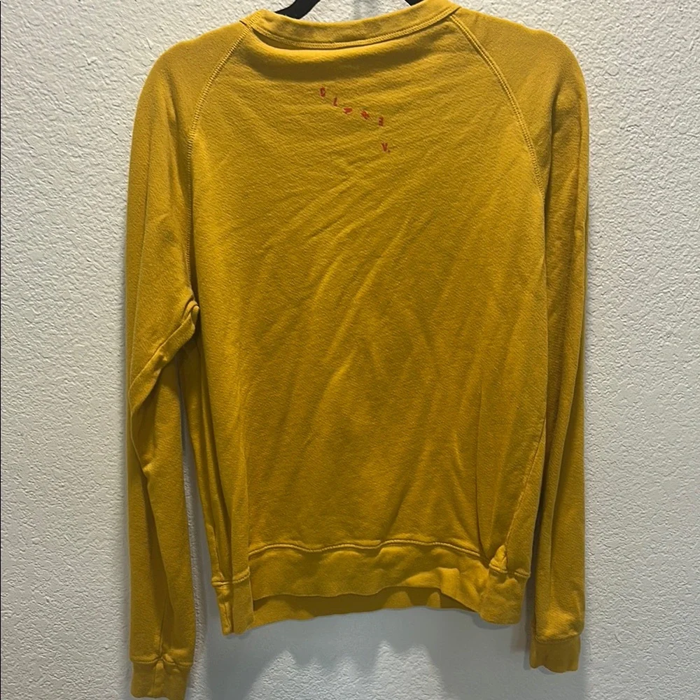 Clare V. Mustard Yellow Crew Neck Sweatshirt with Red Lips - Picture 6 of 9